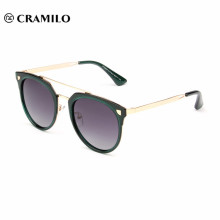 stock fashion metal frame round lens women polarized sunglasses